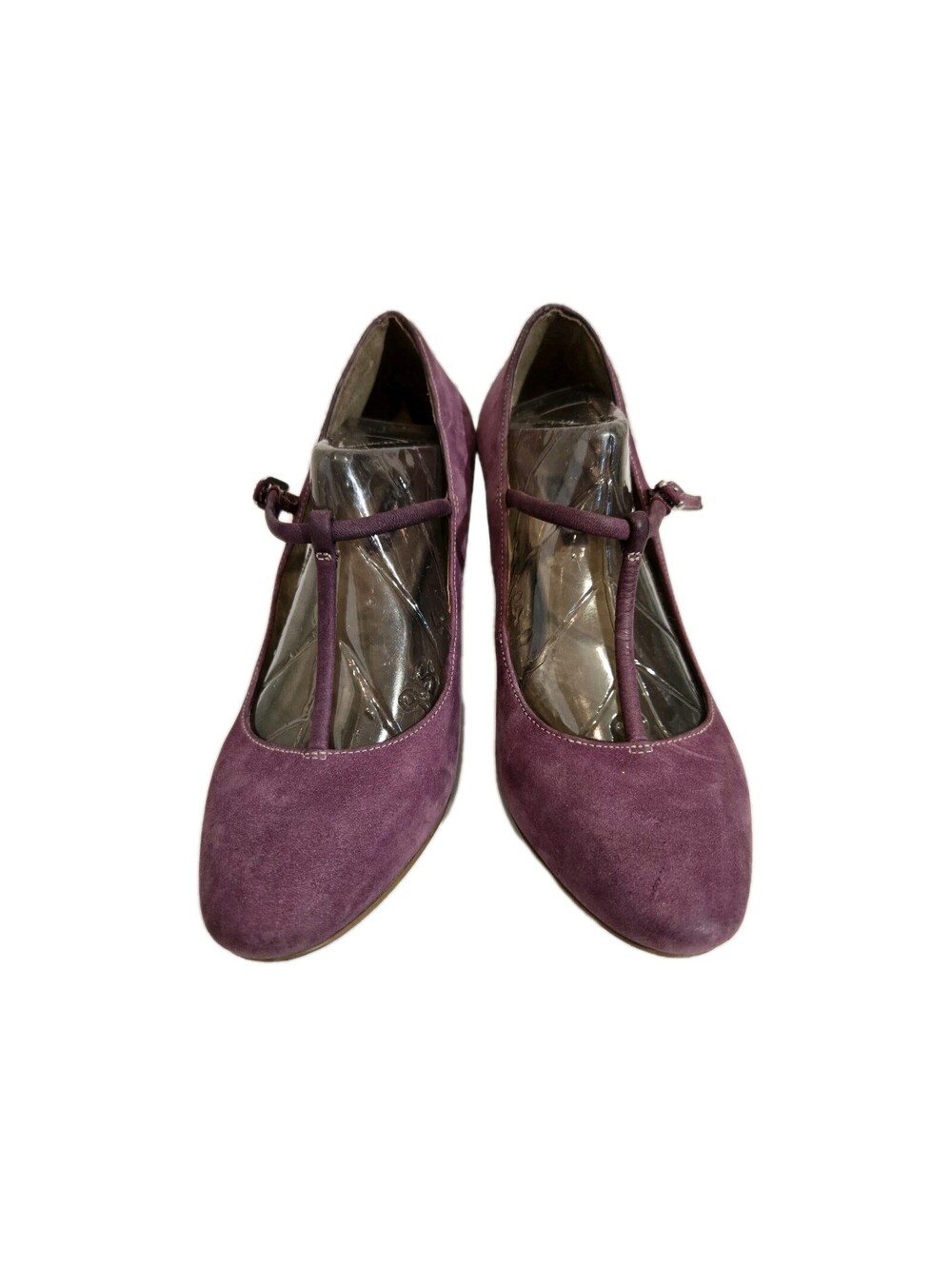 ecco womens shoes size 40 Mary Jane Pumps Suede Mauve T-strap Nephi Aubergine